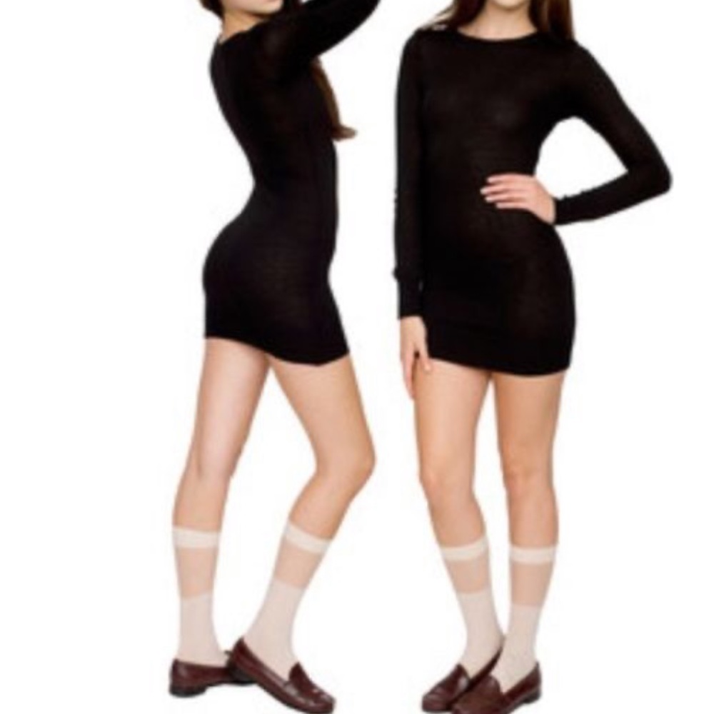 American Apparel Black Mini Sweater Dress